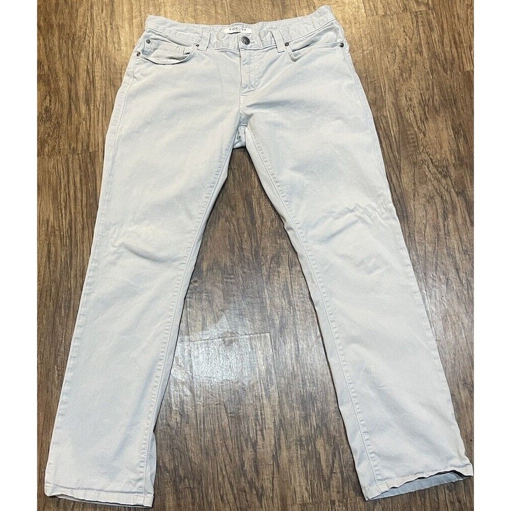 Fidelity Impala Havana Pants Men's 33 Light Grey Twill Slim Fit